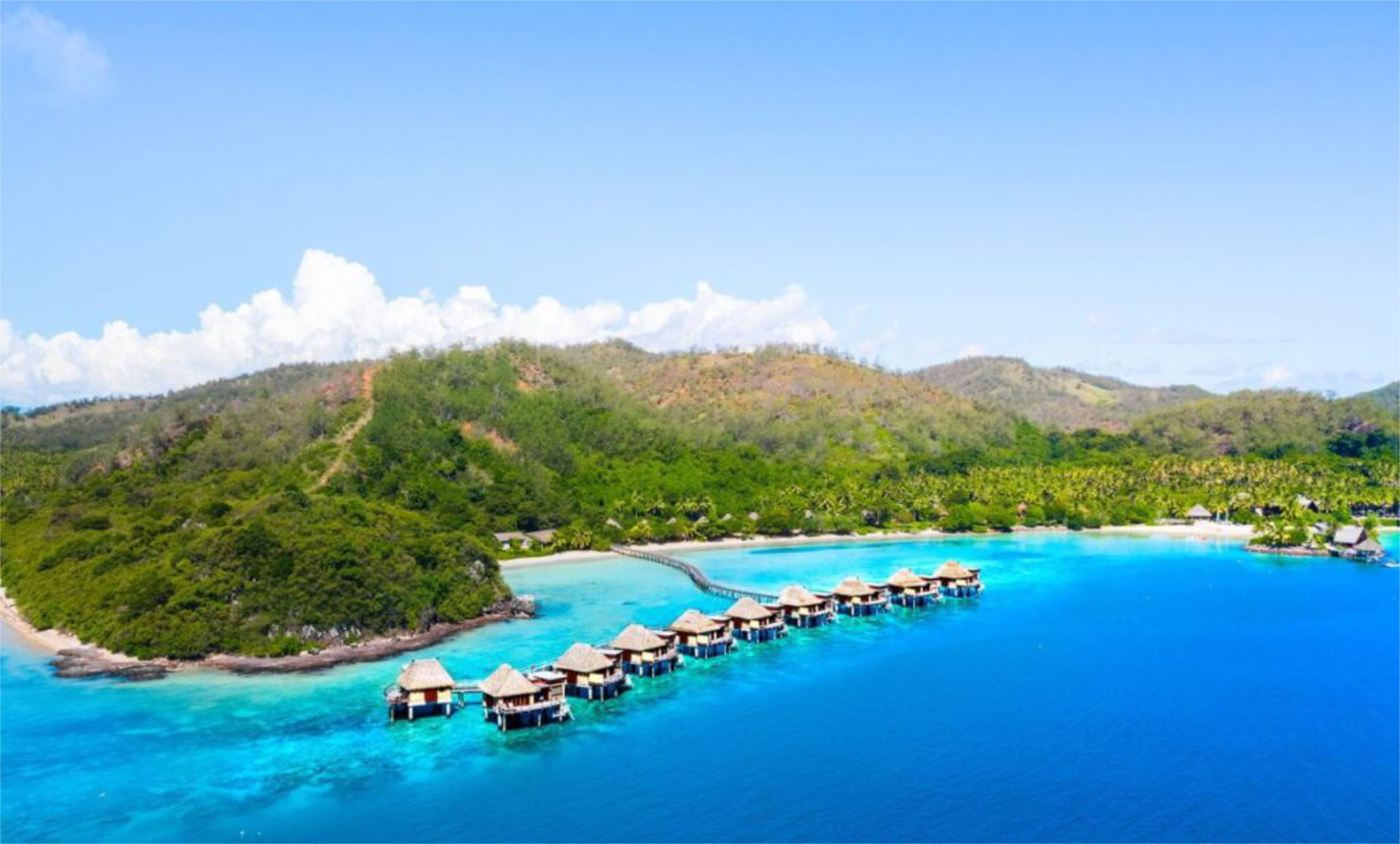 A luxurious beach resort scene in the Caribbean